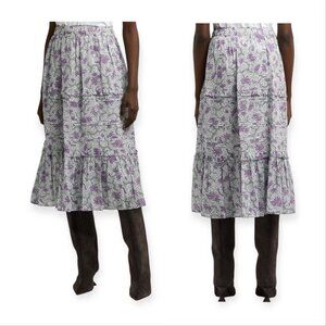 Isabel Marant Étoile Diya Skirt Ecru Lilac FR34 XS NWT $455 Ruffle Tiered
